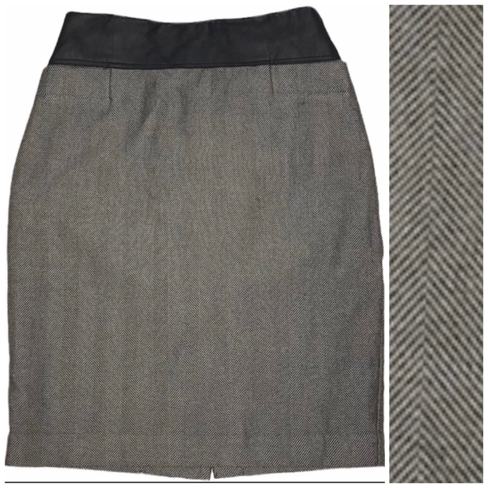 H&M Tweed & Pleather Skirt